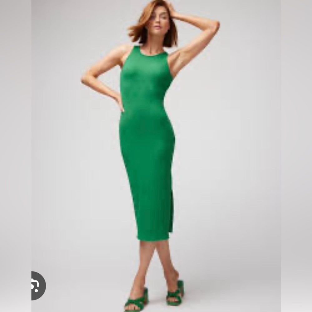 WHBM FORME Rib Sleeveless Midi Dress